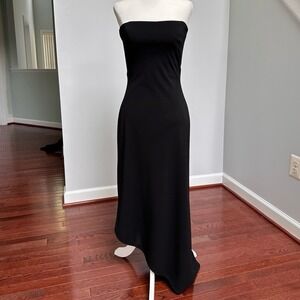 Vintage Cache Formal Black Strapless Asymmetrical Cocktail Dress Small